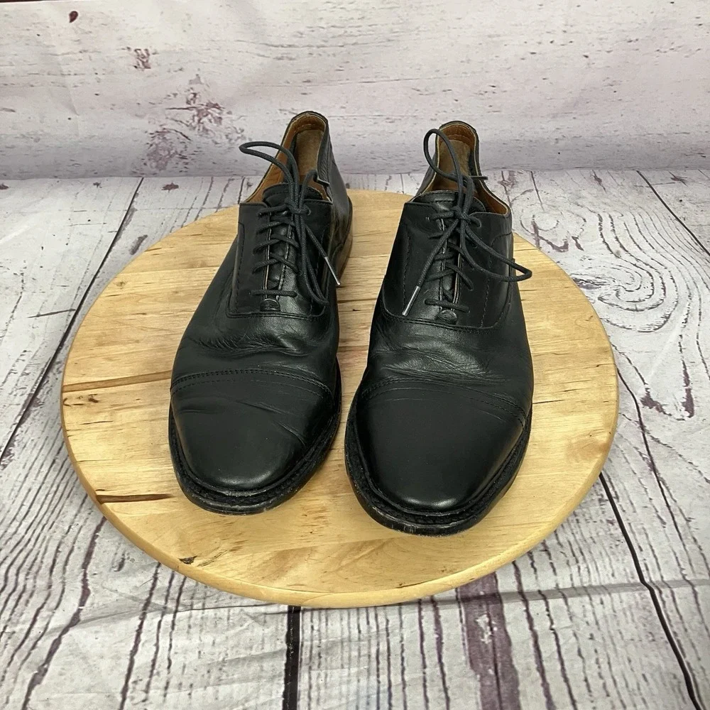 Frye Mens 11D Black Leather Cap Toe Oxford Dress‎ Shoes Made Mexico